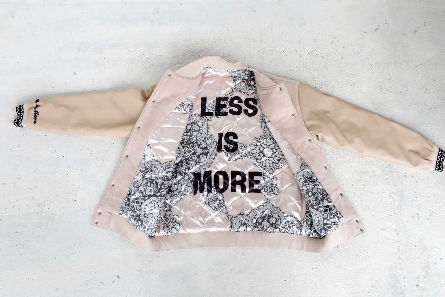 CHICAGOAN OFF WHITE VARSITY JACKET