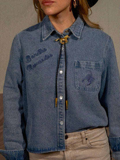Cropped Denim Shirt