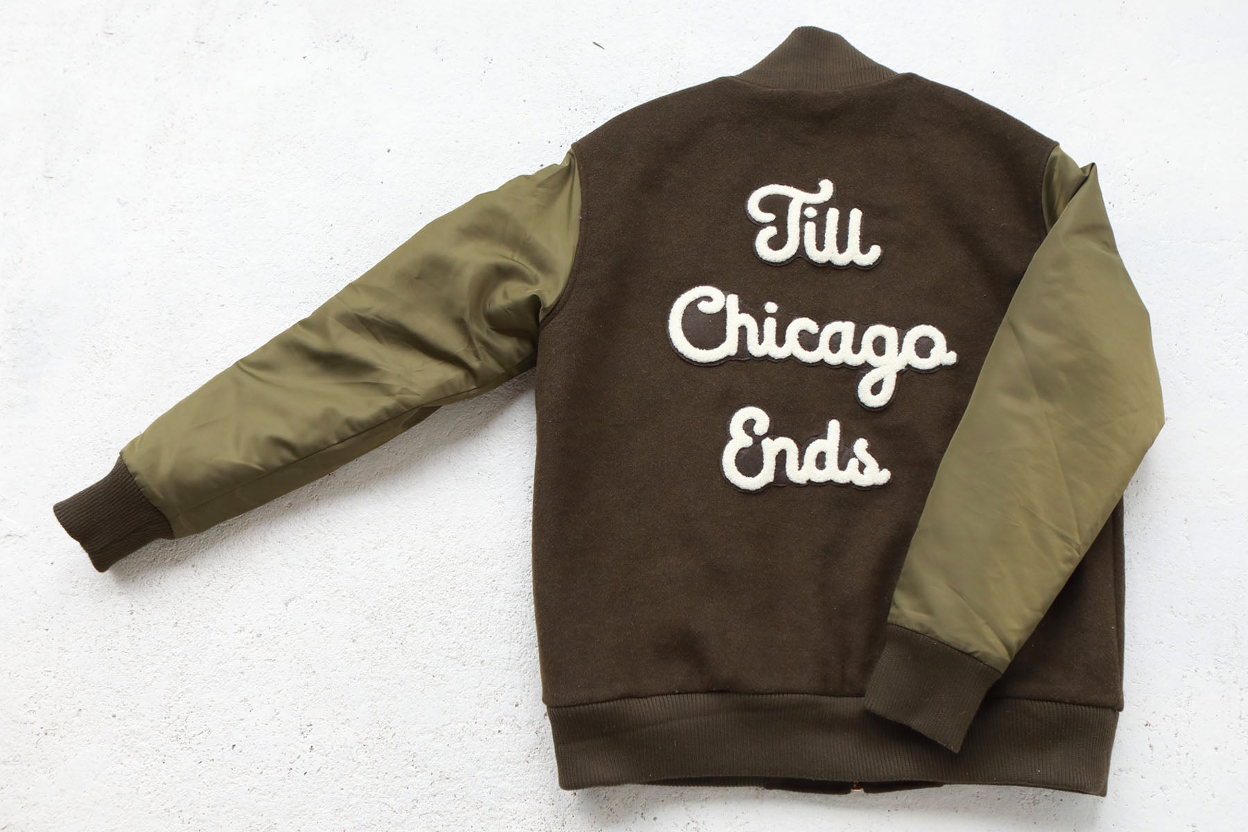 CHICAGOAN WOOL & NYLON BOMBER JACKET