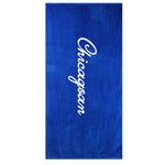 'Chicagoan' Beach Towel - Lake Michigan Blue