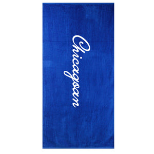'Chicagoan' Beach Towel - Lake Michigan Blue